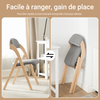SoBuy FST92-Nx2 Lot de 2 Chaises Pliantes Rembourrées en Bois – Gris Clair
