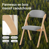 SoBuy FST92-N Chaise Pliante Rembourrée en Bois – Gain de Place – Gris
