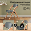 SoBuy FST92-SG Chaise Pliante Rembourrée en Bois – Gris Foncé