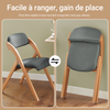 SoBuy FST92-SG Chaise Pliante Rembourrée en Bois – Gris Foncé