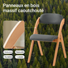 SoBuy FST92-SGx2 Lot de 2 Chaises Pliantes Rembourrées en Bois – Gris Foncé