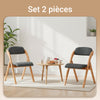 SoBuy FST92-SGx2 Lot de 2 Chaises Pliantes Rembourrées en Bois – Gris Foncé