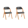 SoBuy FST92-SGx2 Lot de 2 Chaises Pliantes Rembourrées en Bois – Gris Foncé