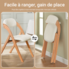 SoBuy FST92-Wx2 Lot de 2 Chaises Pliantes en Bois Massif avec Housse Lavable – Crème