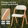 SoBuy FST92-Wx2 Lot de 2 Chaises Pliantes en Bois Massif avec Housse Lavable – Crème