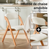 SoBuy FST92-Wx2 Lot de 2 Chaises Pliantes en Bois Massif avec Housse Lavable – Crème