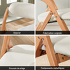 SoBuy FST92-Wx2 Lot de 2 Chaises Pliantes en Bois Massif avec Housse Lavable – Crème