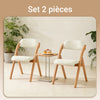 SoBuy FST92-Wx2 Lot de 2 Chaises Pliantes en Bois Massif avec Housse Lavable – Crème