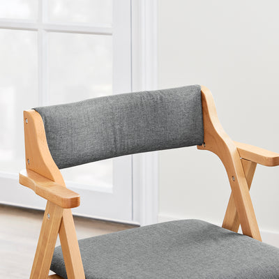 SoBuy FST98-HG Chaise Pliante avec Coussin, Confortable et Gain de Place, Pliable, Design Fonctionnel, Usage Quotidien, Format Pratique, Compact – Bois, Gris