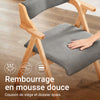 SoBuy FST98-HG Chaise Pliante avec Coussin, Confortable et Gain de Place, Pliable, Design Fonctionnel, Usage Quotidien, Format Pratique, Compact – Bois, Gris