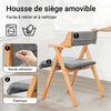 SoBuy FST98-HG Chaise Pliante avec Coussin, Confortable et Gain de Place, Pliable, Design Fonctionnel, Usage Quotidien, Format Pratique, Compact – Bois, Gris