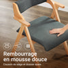 SoBuy FST98-SG Chaise Pliante avec Coussin, Confortable et Gain de Place, Pliable, Design Fonctionnel, Usage Quotidien, Format Pratique – Bois, Gris Foncé