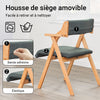 SoBuy FST98-SG Chaise Pliante avec Coussin, Confortable et Gain de Place, Pliable, Design Fonctionnel, Usage Quotidien, Format Pratique – Bois, Gris Foncé
