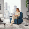 SoBuy FST99-B Fauteuil de Salon en Velours avec Repose-Pieds – Design Industriel Confortable – 59,5×67×78 cm, Bleu Nuit