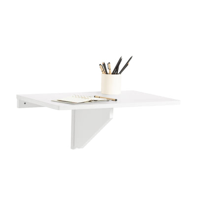 SoBuy FWT03-W Table Murale Pliante 60×40 cm – Bureau ou Table Repas, Charge 50 kg, Blanc