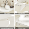 SoBuy FWT03-W Table Murale Pliante 60×40 cm – Bureau ou Table Repas, Charge 50 kg, Blanc