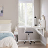 SoBuy FWT07-II-W Table murale rabattable 90 x 60 cm avec étagère intégrée – Bureau mural gain de place blanc