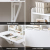 SoBuy FWT07-II-W Table murale rabattable 90 x 60 cm avec étagère intégrée – Bureau mural gain de place blanc