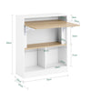 SoBuy FWT104-WN Bureau Rabattable Compact avec Rangement Intégré et Gestion des Câbles – L70×P57×H85 cm, Charge max. 81 kg, MDF, Blanc et Naturel