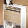 SoBuy FWT104-WN Bureau Rabattable Compact avec Rangement Intégré et Gestion des Câbles – L70×P57×H85 cm, Charge max. 81 kg, MDF, Blanc et Naturel