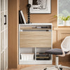 SoBuy FWT104-WN Bureau Rabattable Compact avec Rangement Intégré et Gestion des Câbles – L70×P57×H85 cm, Charge max. 81 kg, MDF, Blanc et Naturel