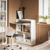 SoBuy FWT104-WN Bureau Rabattable Compact avec Rangement Intégré et Gestion des Câbles – L70×P57×H85 cm, Charge max. 81 kg, MDF, Blanc et Naturel
