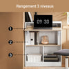 SoBuy FWT104-WN Bureau Rabattable Compact avec Rangement Intégré et Gestion des Câbles – L70×P57×H85 cm, Charge max. 81 kg, MDF, Blanc et Naturel