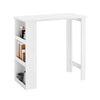 SoBuy FWT17-II-W Table de Bar Table Haute de Cuisine Table Mange Debout pour Petits Espaces, Bar pour Cuisine, Salon, Bureau 