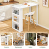 SoBuy FWT17-II-W Table de Bar Table Haute de Cuisine Table Mange Debout pour Petits Espaces, Bar pour Cuisine, Salon, Bureau ou Bar à Café Blanche 112 x 57 x 106 cm