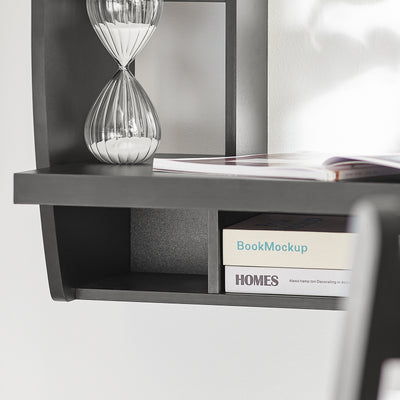 SoBuy FWT18-Sch Table Murale Bureau avec Étagère intégrée Armoire de Rangement Murale