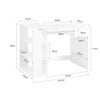 SoBuy FWT35-W Table Bureau Informatique Plan de Travail avec 3 étagères et 1 tiroir