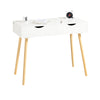 SoBuy FWT40-WN Table Bureau avec 2 Tiroirs Petit Bureau avec Rangement Desk Multifonctionnel pour Ordinateur et Chambre Blanc