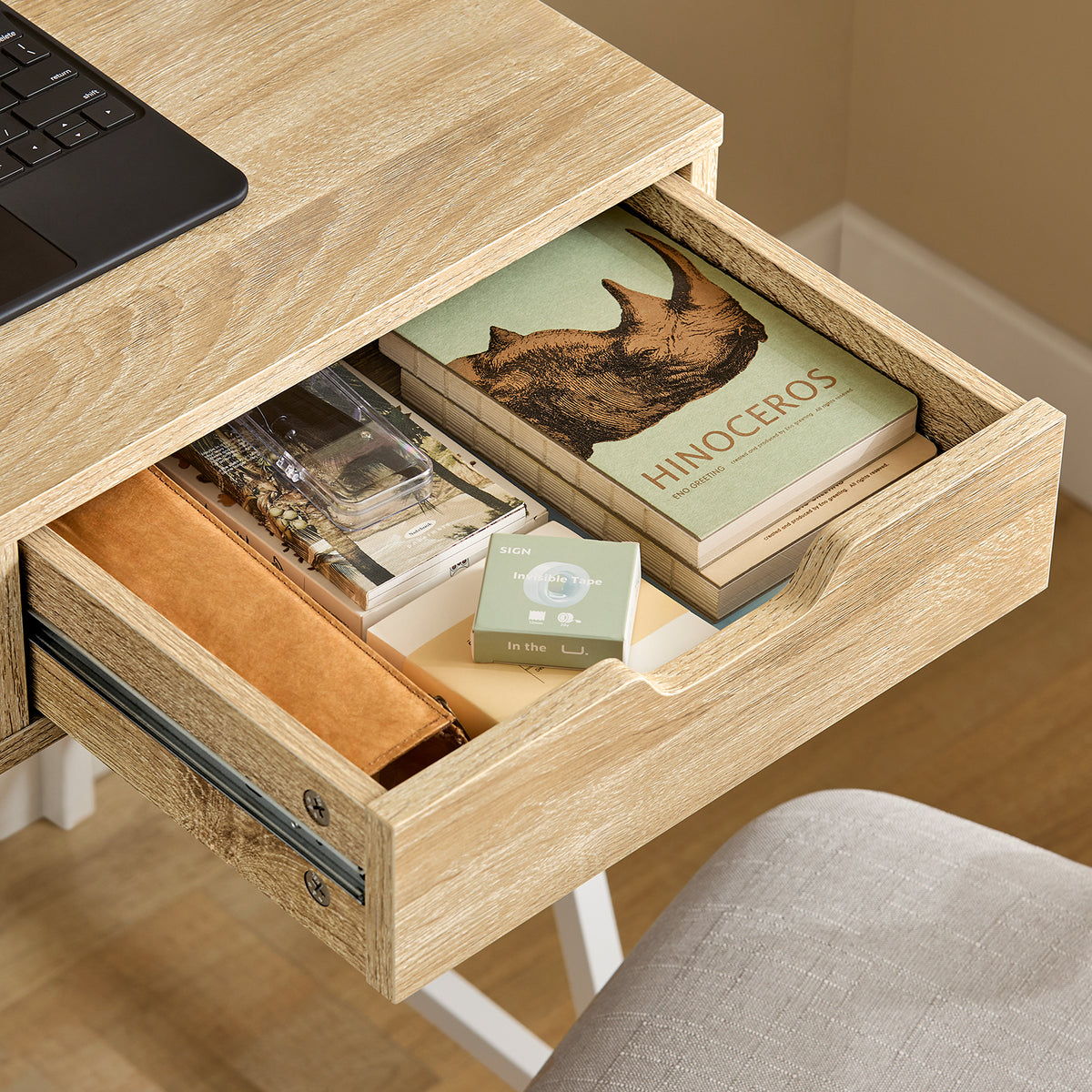 SoBuy FWT63-N Bureau Informatique Table de Bureau Secrétaire Table Plan de Travail