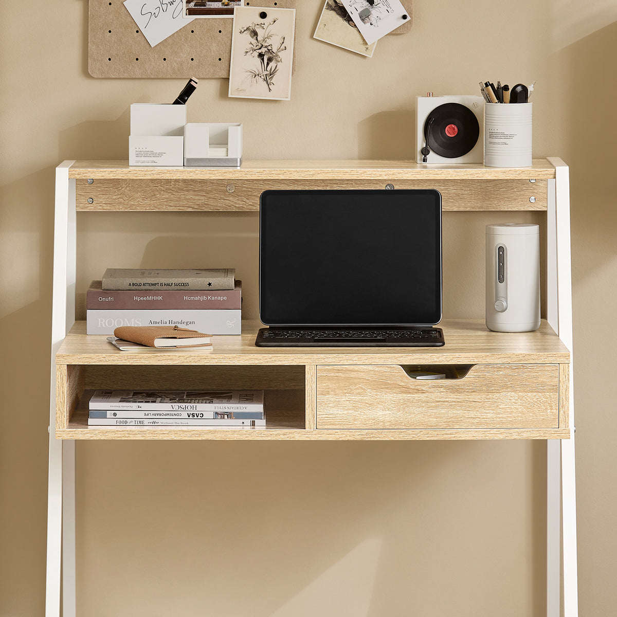 SoBuy FWT63-N Bureau Informatique Table de Bureau Secrétaire Table Plan de Travail