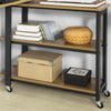 SoBuy FWT83-PF Table d'appoint Rotative à Roulettes – L133 × P30 × H69 cm, 2 Étagères