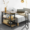 SoBuy FWT83-PF Table d'appoint Rotative à Roulettes – L133 × P30 × H69 cm, 2 Étagères