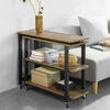 SoBuy FWT83-PF Table d'appoint Rotative à Roulettes – L133 × P30 × H69 cm, 2 Étagères