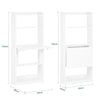 SoBuy FWT92-H-W Bureau pliable escamotable avec étagères 64 x 58 cm – Bureau ordinateur rabattable blanc gain de place