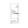 SoBuy FWT92-H-W Bureau pliable escamotable avec étagères 64 x 58 cm – Bureau ordinateur rabattable blanc gain de place