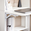SoBuy FWT92-H-W Bureau pliable escamotable avec étagères 64 x 58 cm – Bureau ordinateur rabattable blanc gain de place