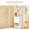 SoBuy FWT92-H-W Bureau pliable escamotable avec étagères 64 x 58 cm – Bureau ordinateur rabattable blanc gain de place