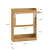 SoBuy FWT92-N Bureau Mural Pliant avec 3 Étagères Intégrées – 64×58×82 cm Déplié, 20 cm Plié, Charge 35 kg, Naturel