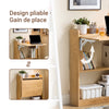 SoBuy FWT92-N Bureau Mural Pliant avec 3 Étagères Intégrées – 64×58×82 cm Déplié, 20 cm Plié, Charge 35 kg, Naturel