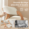 SoBuy FST92-W Chaise Pliante Bois Massif avec Housse Amovible – Crème