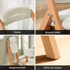SoBuy FST92-W Chaise Pliante Bois Massif avec Housse Amovible – Crème