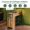 SoBuy FWT98-PF Table Haute Mange-Debout avec Plateau Extensible, Design Moderne, pour Cuisine et Salle à Manger, Design Fonctionnel – L120×P45/63×H95 cm