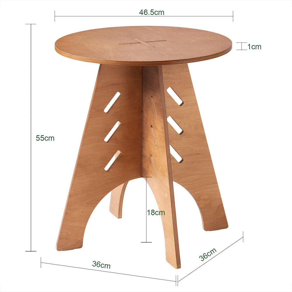 SoBuy HFBT01-BR  Table d'appoint Ronde en Bois Table Basse Ronde Table de Nuit Table de Chevet Bouts de Canapé en Tenons et Mortaises