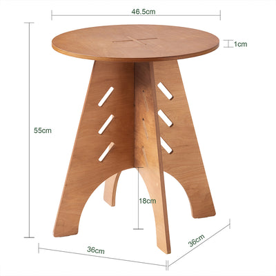 SoBuy HFBT01-BR  Table d'appoint Ronde en Bois Table Basse Ronde Table de Nuit Table de Chevet Bouts de Canapé en Tenons et Mortaises