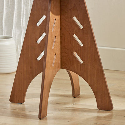 SoBuy HFBT01-K-BR Table d'appoint Ronde en Bois Table Basse Ronde Table de Nuit Table de Chevet Bouts de Canapé Marron en Tenons et Mortaises
