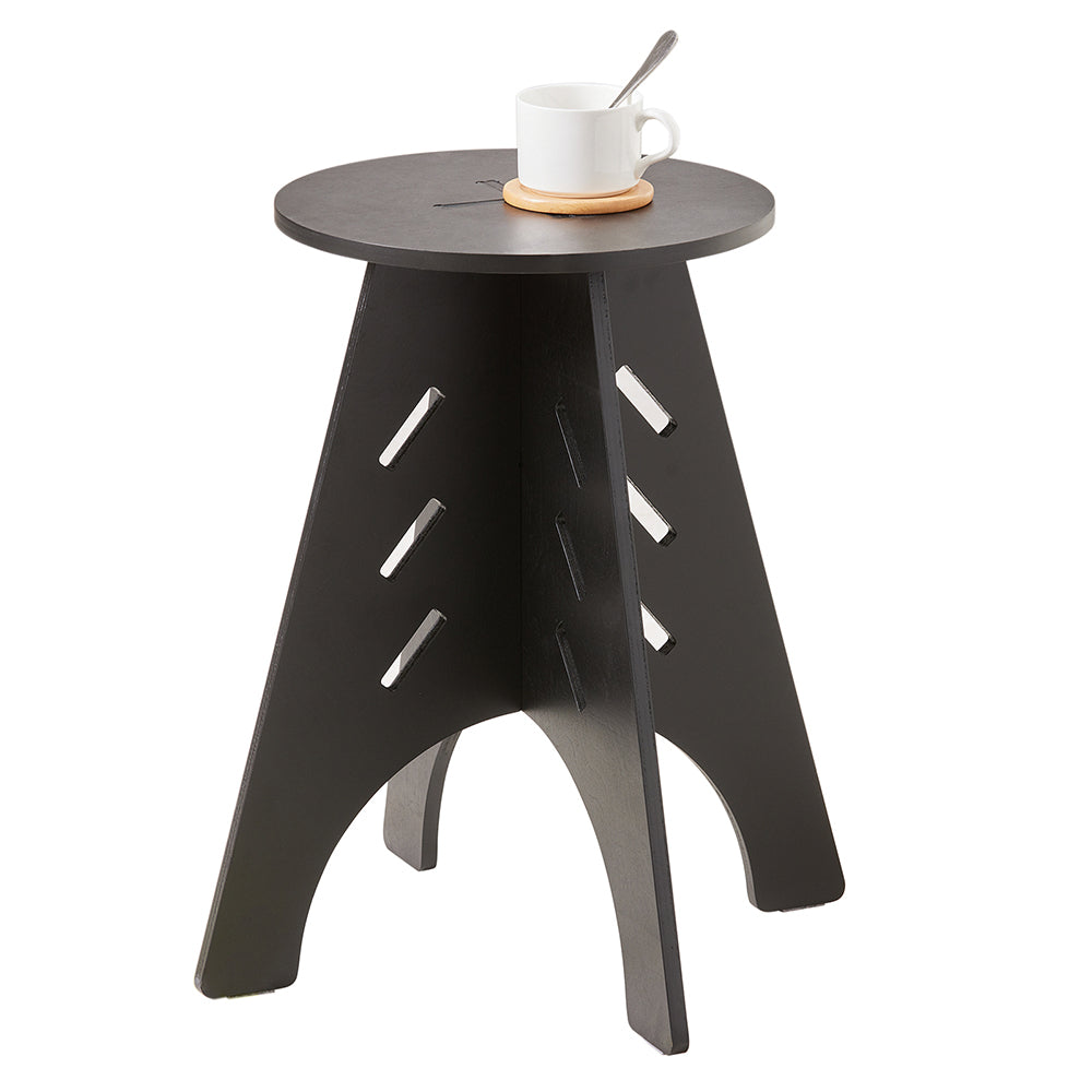 SoBuy HFBT01-K-SCH  Table d'appoint Ronde en Bois Table Basse Ronde Table de Nuit Table de Chevet Bouts de Canapé Marron en T